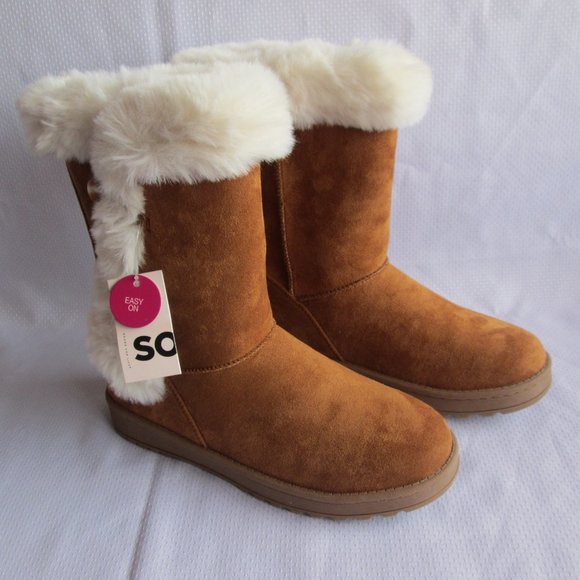SO SOPHIA BIG GIRLS CHESTNUT WINTER BOOTS (SIZE 6) - Picture 2 of 16